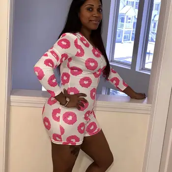 NOI 2020 Sexy Femei body-uri, Pijamale Body Maneca Lunga Adânc V-Gât rochie Bodycon Întinde Tricou de Sus Butonul Scurt Costum Sleepwear