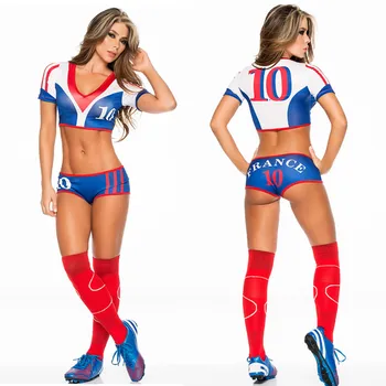 2020 Nouă Fantezie de Fotbal Costume de Fotbal Fetita Sexy Scurte de Fotbal Costum V-neck Majorete Echipa Seturi 11 țări