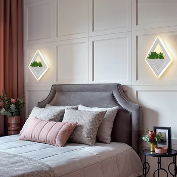 Nordic planta lumini de perete Creative noptiera dormitor tranșee living modern simplu culoar acrilice de Interior modern, LED lampă de perete