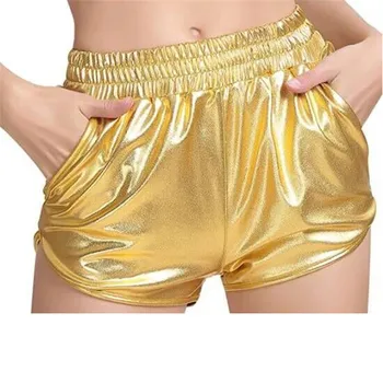 CUHAKCI de Vară pantaloni Scurți Femei Elastic Talie Înaltă Calitate Streetwear Club pantaloni Scurți Roz, Aur, Argint Bling Strălucire Plus Dimensiune pantaloni Scurți