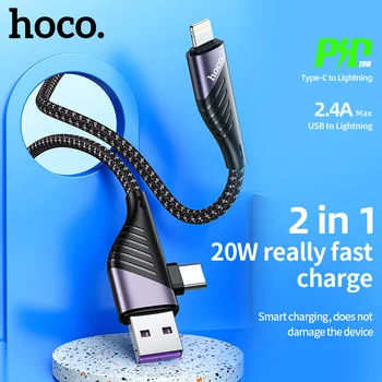 HOCO 2in1 PD Tip C pentru Iluminat Cablu de 20W PD 3A Încărcare Rapidă Sincronizare de date cablu USB-C pentru Cablu USB pentru iPhone 12 11 Xs Max XR iPad