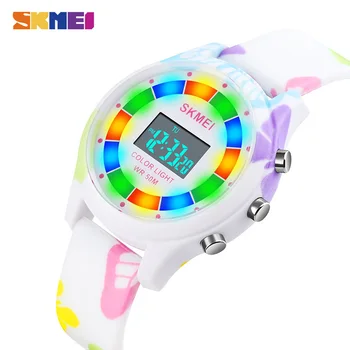 SKMEI Lumina LED-uri Colorate pentru Copii Ceas Electronic Copii Ceasuri de mana 5Bar Digital Impermeabil Ceasuri Sport Pentru Băieți și Fete 1596