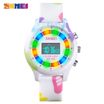 SKMEI Lumina LED-uri Colorate pentru Copii Ceas Electronic Copii Ceasuri de mana 5Bar Digital Impermeabil Ceasuri Sport Pentru Băieți și Fete 1596