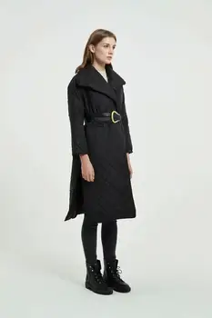 Uscat De Iarna Parka Coat Femei Anglia Stil Vintage Supradimensionat Moda Simplu Cu Centura Cald Trenci Ofițeresc Femei Haină Lungă Pentru Femei