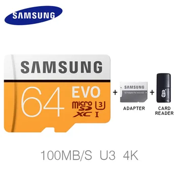 Original Samsung EVO 32GB 64GB 128GB SDHC, mini Carte Memoire C10 64GB SDXC U3 Cartao SD în condiții de siguranță pentru Smartphone-uri de Memorie Flash reader