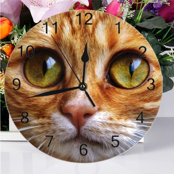 10inch Ceasuri de Perete Decorative Pisici Numeral Cadran Digital Mut Nici un ceas Baterii Ceasuri pentru Copii-loc de Joacă