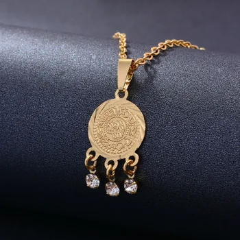 Monedă Arab femeile de culoare de aur coliere pandantiv lanț Oferindu-Prietena cadouri Petrecere purta Bijuterii