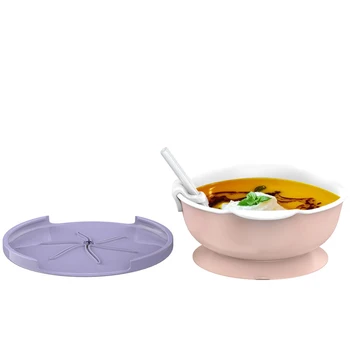 Anti-picurare ventuza baby design castron de alimente grad silicon hrana complementara bol bol silicon paie de băut supa