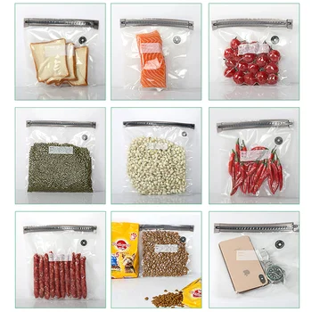 13Pcs/Set Geanta Gri Kituri de Alimente Reutilizabile vidat Pungi Cu Pompă de Mână Sac de Etanșare Clipuri Folie Alimentară Pentru Depozitarea Alimentelor de Congelare
