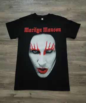 Noua Marilyn Manson Mare Față Buzele Rosii Gotic Tricou