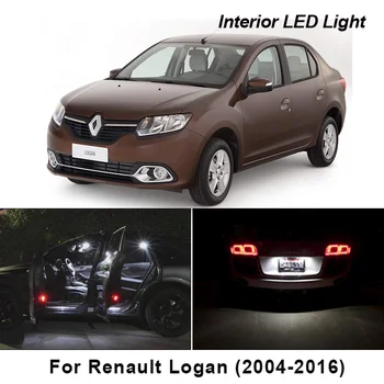 Perfect Alb Lampă cu LED Pentru Renault Logan 2004-2016 LED-uri Auto de Interior Dome de înmatriculare Harta lumini Bec Kit