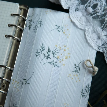 Tesatura Flori de artă Originale Inel Spirală volante Notebook 6 Găuri linie Goală grila de puncte de zi cu Zi plan de Saptamana trase de Mână Jurnal Cadou