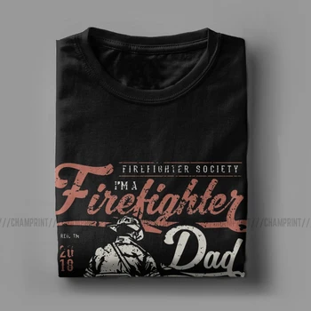 Barbati Pompier Tata Ilustrare Tricouri Barbati din Bumbac Casual T-Shirt Gât Rotund Furtun de Incendiu Lucrător Pompier Tricouri Maneca Scurta