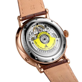 Recif de Tigru/RT Brand de Top Ceas de Lux pentru Barbati a Crescut de Aur Tourbillon Ceas Multifuncțional Ceasuri Automate Safir de Sticlă RGA1903