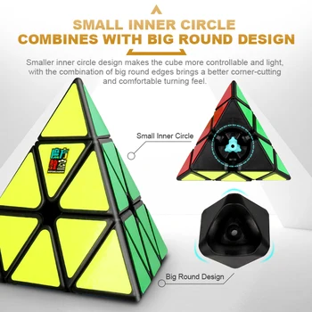 MoYu Cubaj Clasă Meilong Piramida, Cub 3x3x3 Stickerless Viteză Magie Cuburi Profesionale Puzzle Cuburi de Educație Jucării Pentru copii