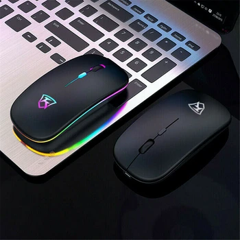 Iluminat din spate cu LED Reîncărcabilă Slim Mouse Wireless Optical Gaming Mouse Silențios 2.4 GHz mouse-uri USB Reîncărcabilă RGB Pentru Laptop PC