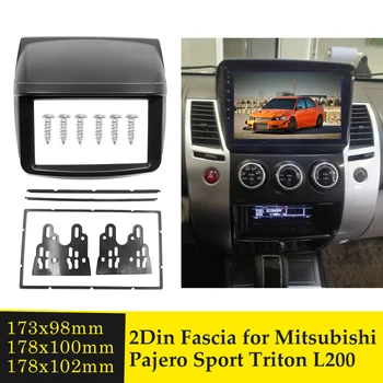 Dublu Din Masina Fascia pentru Mitsubishi Pajero Sport Triton L200 Audio Radio Cadru Panou de Bord de Montare Kit de Instalare Angel Placa Bezel
