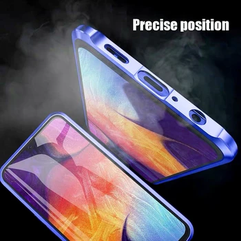 360 Protecție Completă Magnetice Caz Pentru Samsung S10 S20 S9 S8 Plus A71 A70 A50 A51 A20 Nota 10 20 9 8 Plus Uitra Lite Geam Dublu