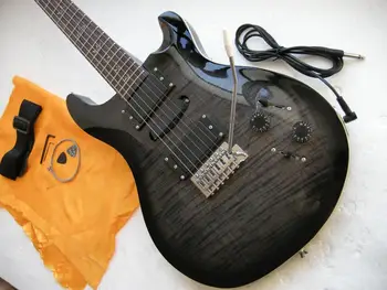 Transport gratuit Chineză chitara fabrica personalizate de culoare Gri chitara electrica rosewood fretboard cu pasăre încrustații 722