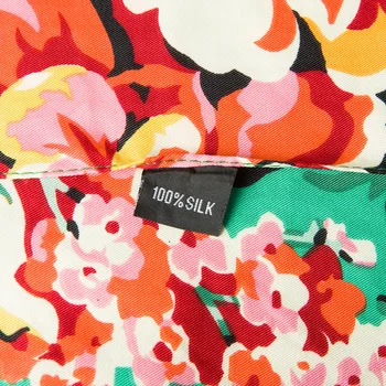 130*130cm Brand de Lux Twill Silk Hijab Piata Mare Eșarfe Împachetări cu Print Floral Șaluri Batic Eșarfă Pentru Femei Batic Bandana