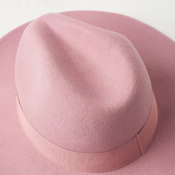 USPOP femei căciulă de lână, cu textură pălării de lână pălărie de moda casual multi-panglică de culoare lână jazz pălării