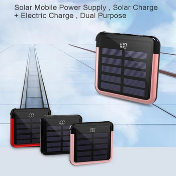 Vogek Mini Energiei Solare Power Bank 5000mah Subțire 3 in1 Built-in Linie Încărcător Portabil Powerbank Display LED Baterie Externă