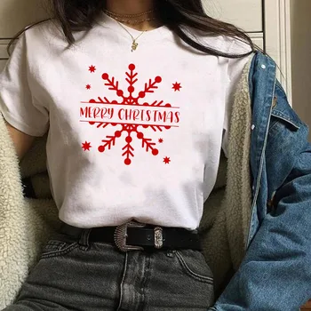 Femei Tipărite Fulg de nea Sărbătorile de Iarnă-Crăciun Fericit, Anul Nou T-shirt Femei T Tee Cămașă Camisas Mujer Tricou Femei Topuri