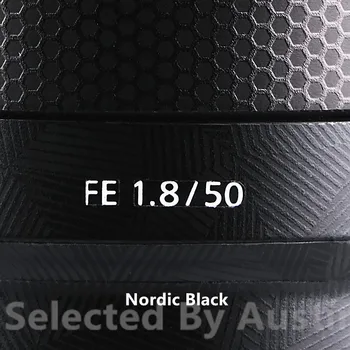 Obiectiv Piele Decal Protector Pentru Sony FE 50 f1.8 Anti-zero împachetat în Piele Acoperi Caz