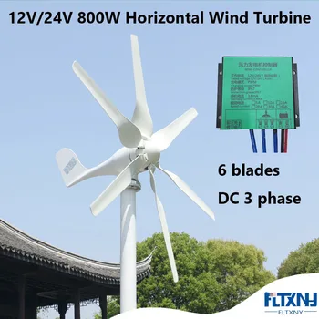 China Fabrica 800W 48V turbină de Vânt cu 6 lame și acces gratuit la 48V MPPT controler de turbine eoliene mici pentru uz casnic