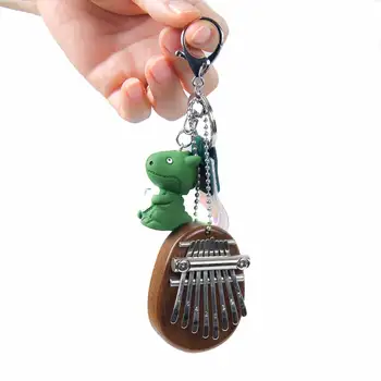 Mini degetul mare pian cheie lanț kalimba breloc cuplu cadou dinozaur mingea decoratiuni bărbați și femei portabil pian rucsac Pandantiv