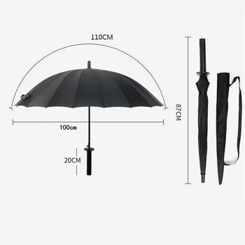Creative Mâner Lung Sabie de Samurai Umbrela Ninja Japoneze-ca Mare Windproof Soare Ploaie Umbrela Drepte Auto Deschide Pentru Om