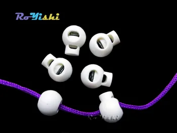 50pcs Cablul de Blocare cu Balonul Rotund de Comutare Dop din Plastic Pentru Sac Rucsac/Haine Albe+Transport Gratuit