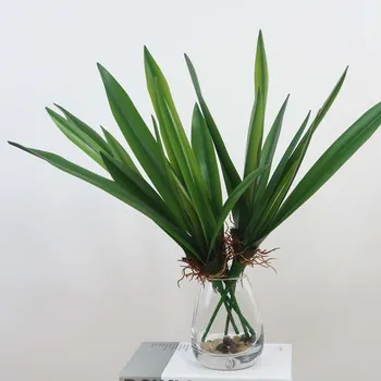 42cm5 Frunze de Orhidee Artificiale Iarbă Plante Tropicale, piscine Interioare Și în aer liber, Verde, Ghiveci de Flori Aranjament Material Birou de Hotel Deco