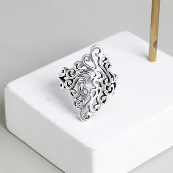 Real argint 925 inele pentru femei China Model Trendy Bijuterii fine Mari Reglabil de Epocă Inele Anillos