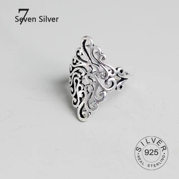 Real argint 925 inele pentru femei China Model Trendy Bijuterii fine Mari Reglabil de Epocă Inele Anillos