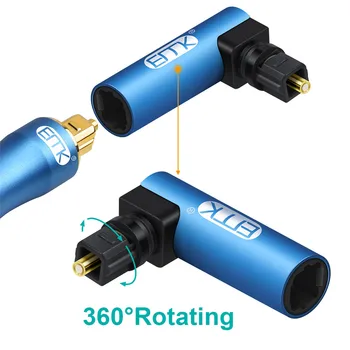 EMK de 90 de Grade, Cablu Audio Optic Adaptor Unghi Drept Digitală SPDIF Optic Toslink Conector 360 rotativ Pivotant Pentru Soundbox