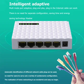 5 Port Gigabit Switch de Rețea 1000Mbps RJ45 LAN Desktop Fast Ethernet HUB de Comutare Șunt cu UE/SUA Adaptor de Alimentare pentru Monitor