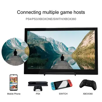 13.3 inch, Portabil Monitor HDMI 1920x1080 HD IPS Display Computer Monitor LED cu Piele de Caz pentru PS4 Pro/Xbox/Telefon
