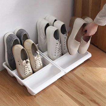 Suport de pantofi de Plastic Simplu Acasă pe Trei niveluri Japoneză Pantof Cutie de Depozitare Spatiu de Depozitare Cutie de Stocare de Cabinet Cabinet de Stocare Boxs