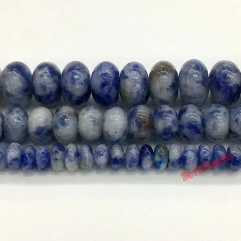 Piatra naturala Blue Spot Stone Rondelle Abac Margele Pentru Bijuterii DIY Brățară Farmec