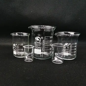 1Set 5/10/25/50/100ml Pahar de Măsurare pahar de Sticlă de Laborator Borosilicată Sticlărie Chimie de Învățare Papetărie, Consumabile de Laborator