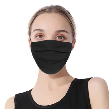 2PC Unisex Fata Shiled Gura Masca Neagra Reglabil Respirabil Măști Lavabile Refolosibile Praf Mască de Protecție Acoperă Gura