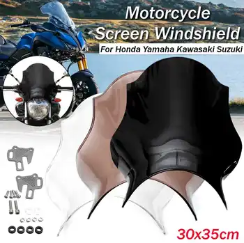 ABS Universal Motocicleta Parbriz Parbriz Pentru Honda/Yamaha/Kawasaki/Suzuki Deflector Clar Transparent Negru