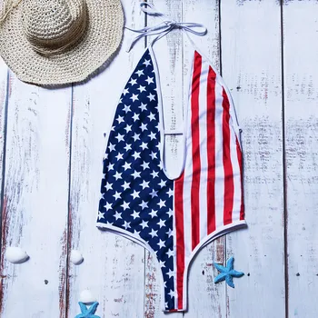 Ziua independenței de Femei de Moda American Flag-O singură Bucată Costume de baie Vrac 4 iulie Uzură Plajă de Baie Costume de baie Monokini Bikini