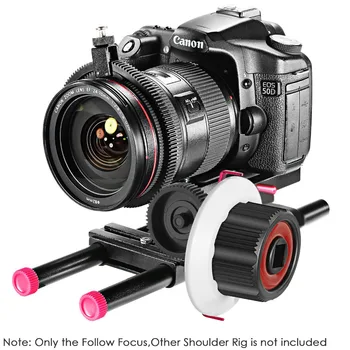 Neewer Follow Focus cu Viteze Inel de Centura pentru Canon și Alte DSLR Camera Video DV Video Dedicat 15mm Rod Film Face Sistemul