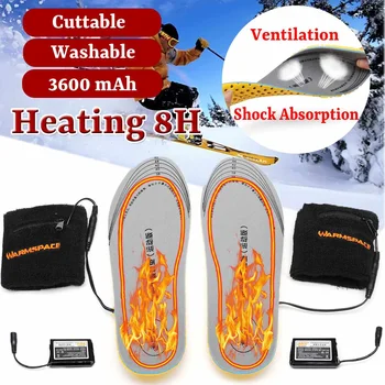 Rezistent La Apa Baterie Reîncărcabilă Tălpi Interioare Încălzite Electric Picior De Încălzire Pad Picioarele Mai Cald Șosete De Iarnă Sport În Aer Liber Termice Tălpi