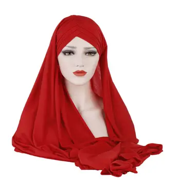 Musulman Instand Șal Hijab, Vălul Crucea De Gât Eșarfă Hijab-O Singură Bucată Hijabs Hanorac Cu Capac Eșarfă Islamic Threadable Voal