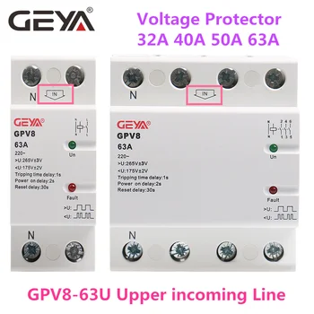 GEYA GPV8 pe Șină Din Tensiune Automată Protector 220VAC Auto de Recuperare la Supra si Sub Tensiune dispozitiv de Protecție