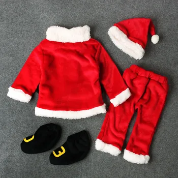 4buc bebe Moș Crăciun Topuri+pantaloni+hat+sosete Costum Set Costum de Bumbac pentru Sugari Corp cu Maneci Lungi Haine pentru Copii