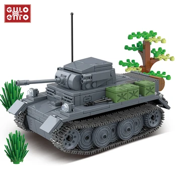 503PCS Copii Jucărie Militar Seria germană Rezervor de Lumină Blocuri Luchs de Recunoaștere Tank Cărămizi Arme Soldați Cadouri